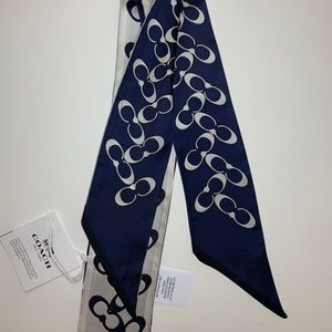 NWT Coach Bias Signature C 100% Silk Twilly